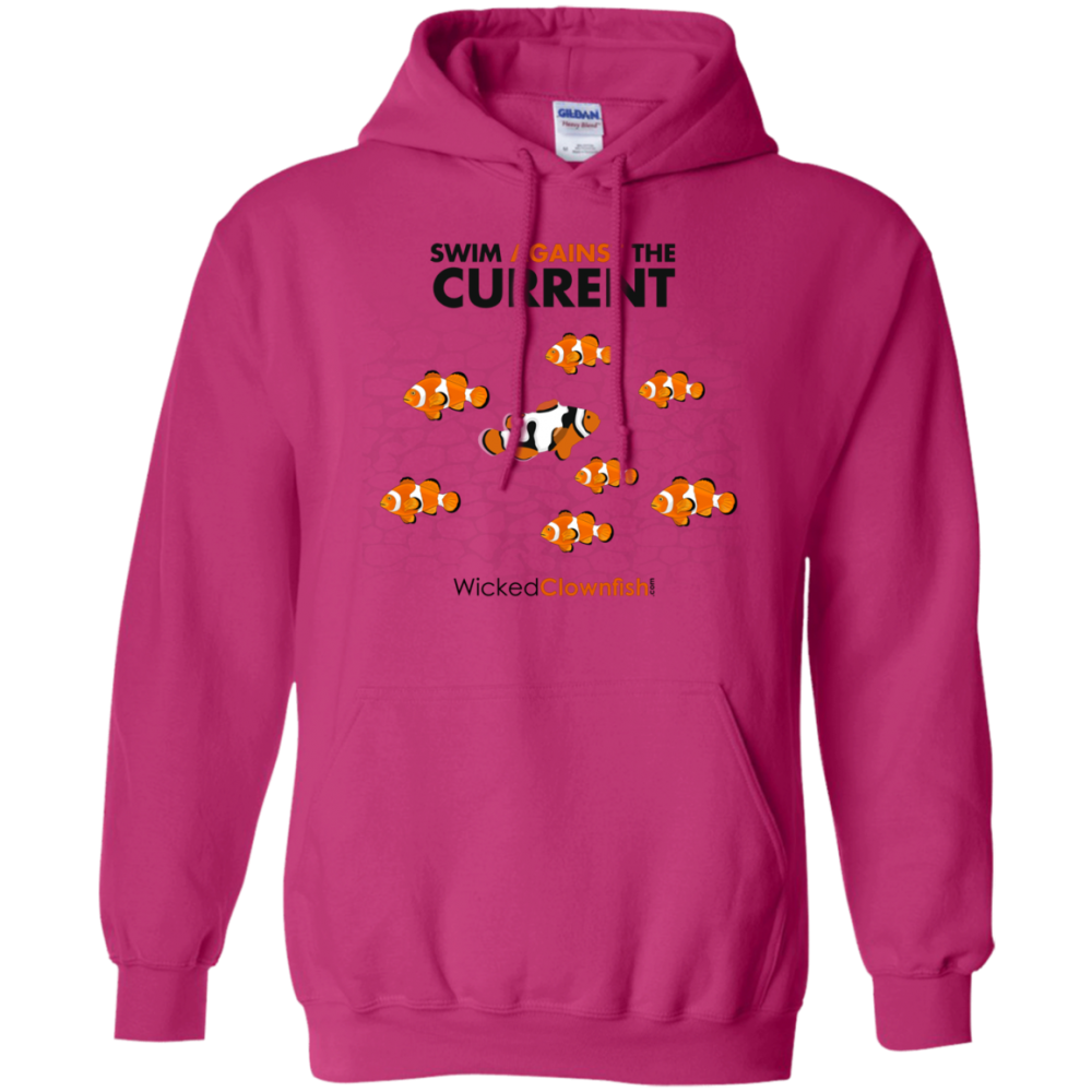 Swim Against The Current Hoodie - color: Heliconia