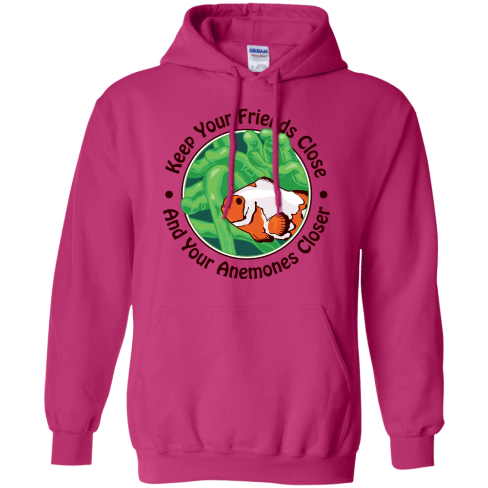 Keep Your Friends Close Hoodie - color: Heliconia