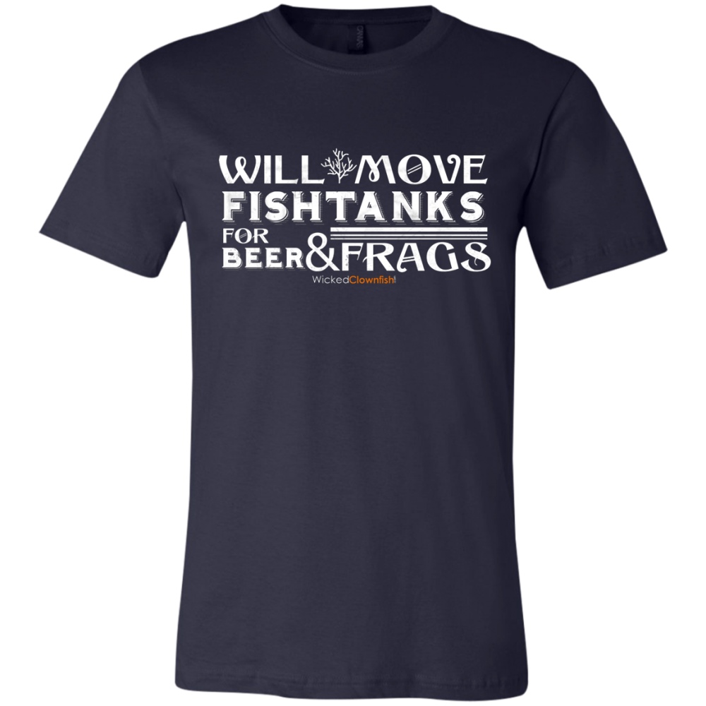 Will Move Fishtanks for Beer & Frags T-Shirt - color: Navy