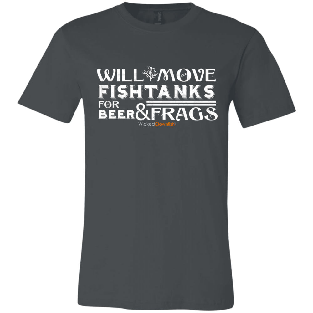 Will Move Fishtanks for Beer & Frags T-Shirt - color: Asphalt